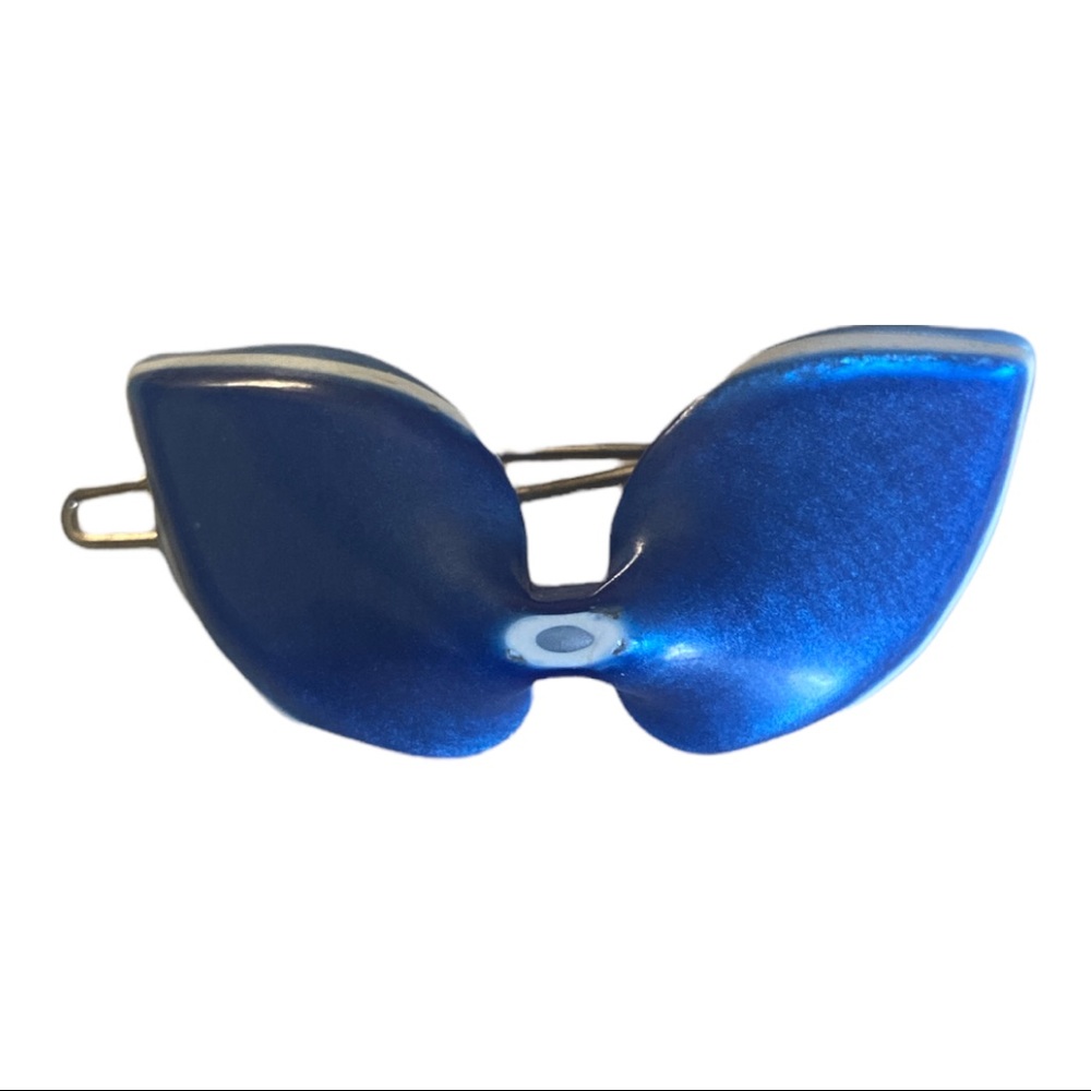 1970’s Pearlescent Blue French Barrette, Deadstock, Unworn
